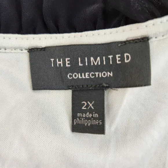 THE LIMITED Plus Sleeveless Ruffle Lace Top Size 2X Black/White Color LIKE NEW! - Picture 14 of 16